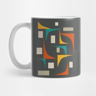 Mid Century Retro Geometric Corners On Brown Mug